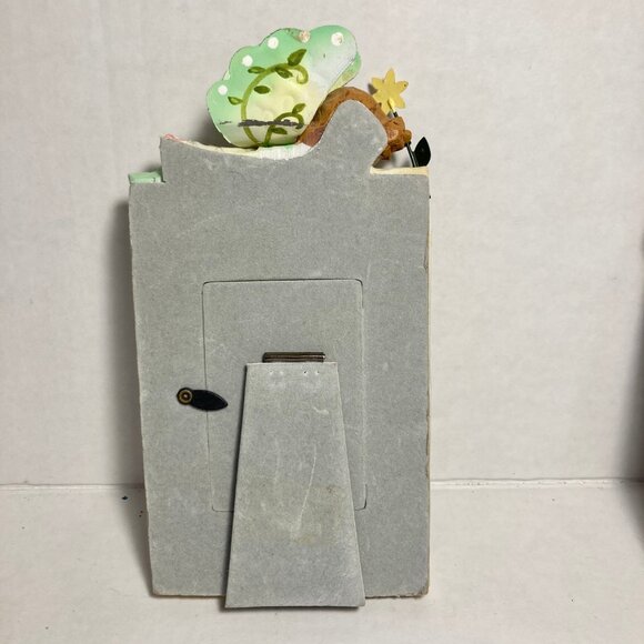 Vintage Elizabeth Andrews Angel Flower Resin Photo Picture Frame Hearts Dove - Picture 3 of 10